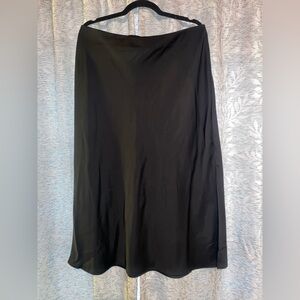 Large black satin skirt